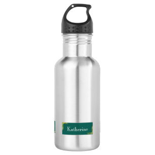 Botella De Agua Nombre moderno simple verde
