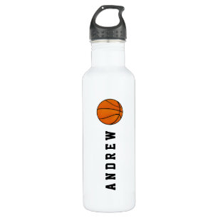 Botella De Agua Nombre o monograma personalizado baloncesto