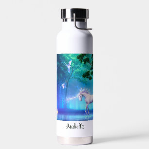 Botella De Agua Nombre para agregar bosque de luna mágica de Unico