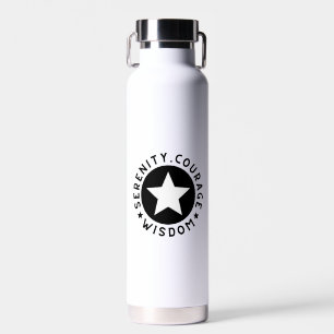 Botella De Agua Nombre personalizable y reunión de serenidad de fe