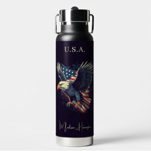 Botella De Agua Nombre personalizado Águila americana