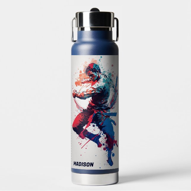 Botella De Agua Nombre personalizado Artes marciales (Frente)