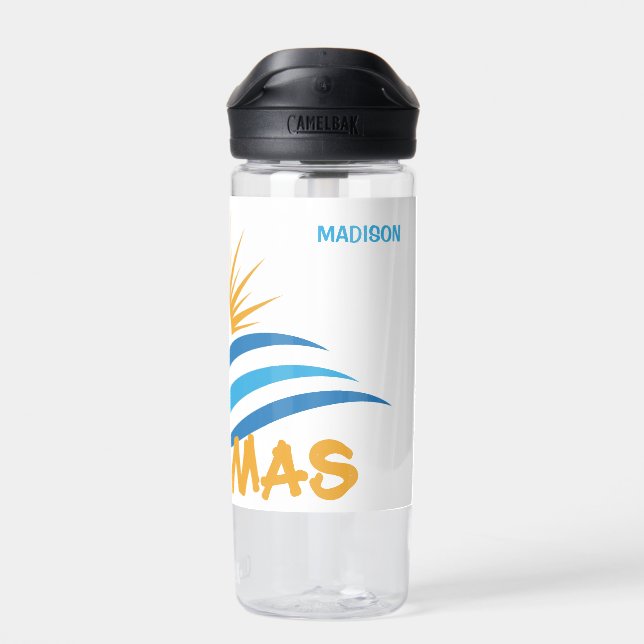 Botella De Agua Nombre personalizado Bahamas (Atrás)