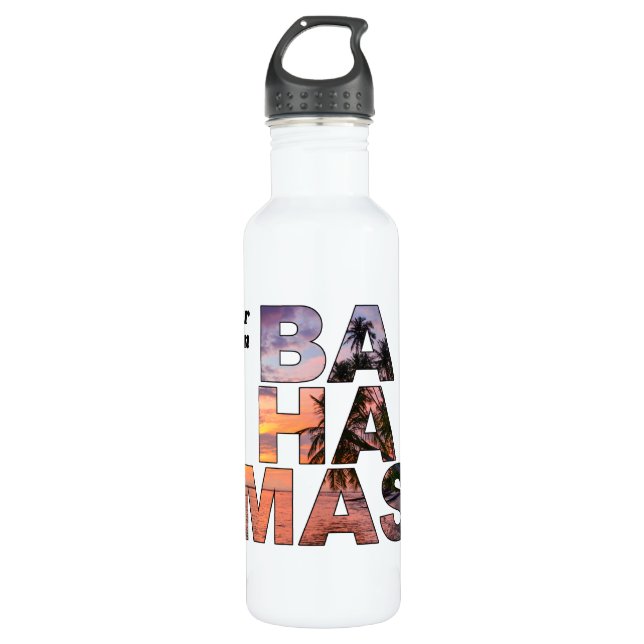 Botella De Agua Nombre personalizado BAHAMAS (Anverso)