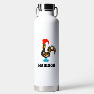 Botella De Agua Nombre personalizado Barcelos Rooster portugués ne