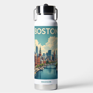 Botella De Agua Nombre personalizado Boston Massachusetts