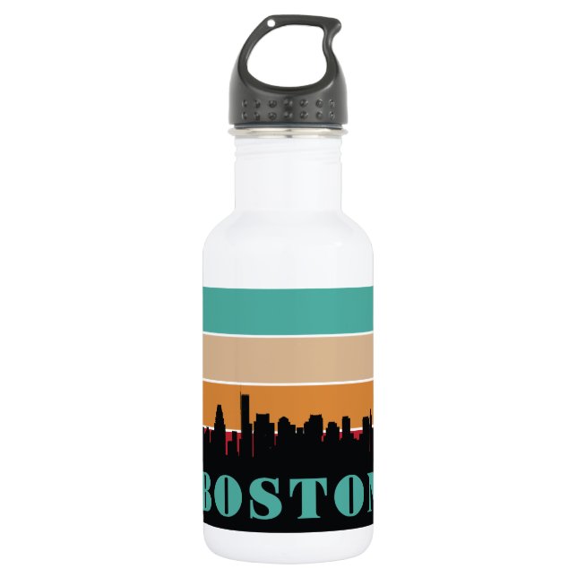 Botella De Agua Nombre personalizado Boston Massachusetts (Anverso)