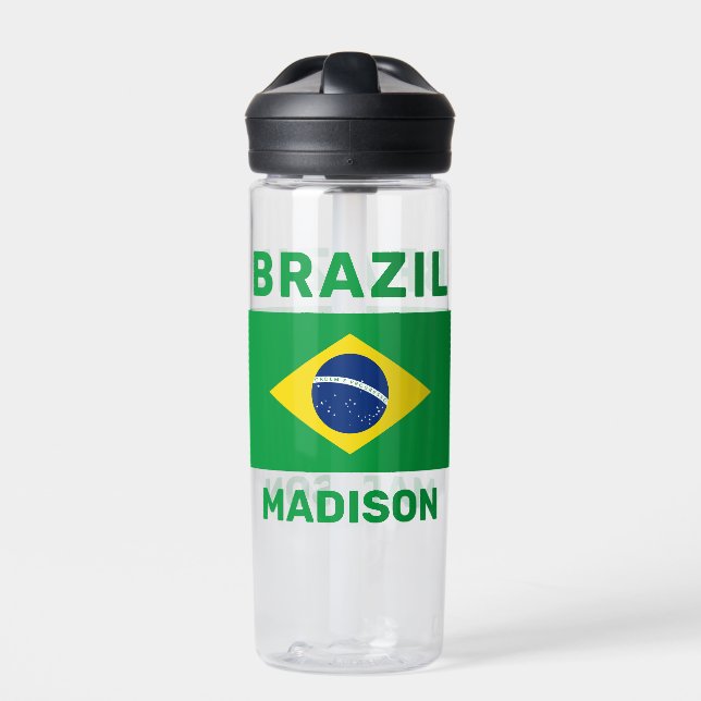 Botella De Agua Nombre personalizado Brasil (Delante)