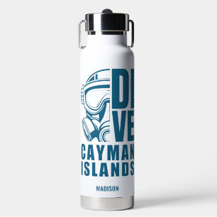 Botella De Agua Nombre personalizado Buceo en las Islas Caimán