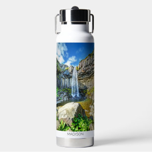 Botella De Agua Nombre personalizado Cascadas islandesas
