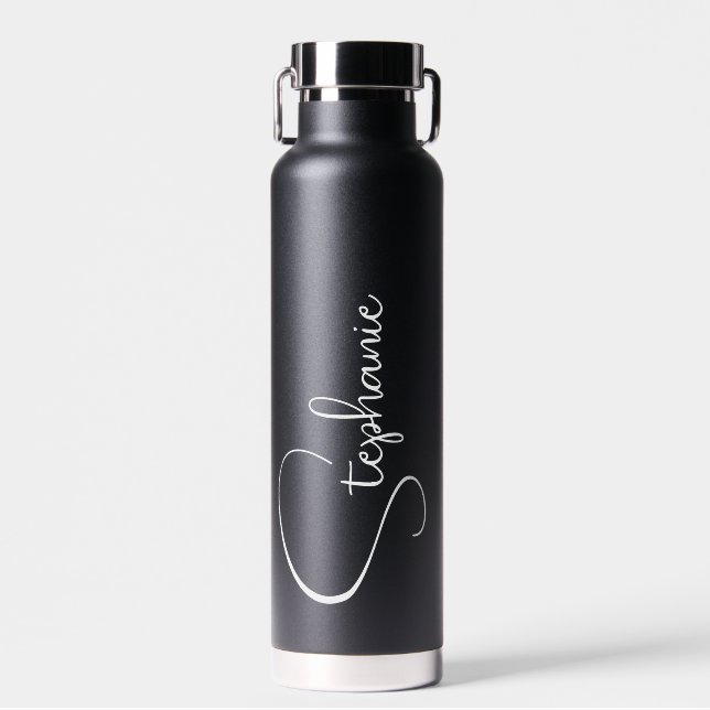 Botella De Agua Nombre personalizado con letra script  (Delantero)
