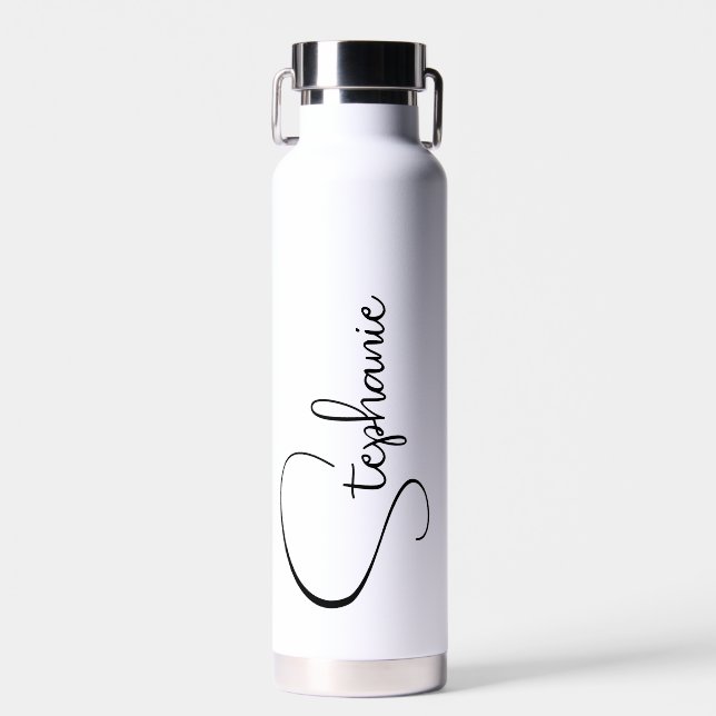Botella De Agua Nombre personalizado con letra script  (Delantero)