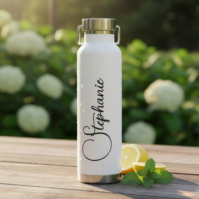 Botella De Agua Nombre personalizado con letra script  (Subido por el creador)