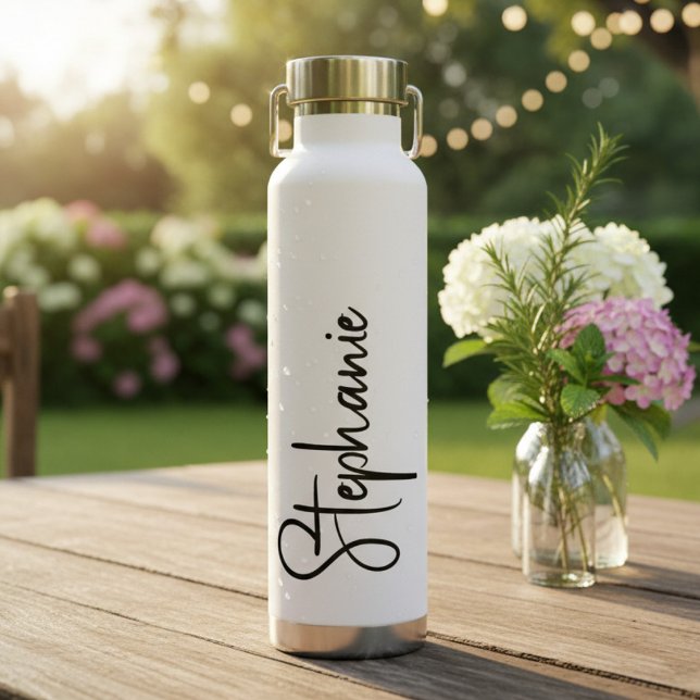 Botella De Agua Nombre personalizado con letra script  (Subido por el creador)