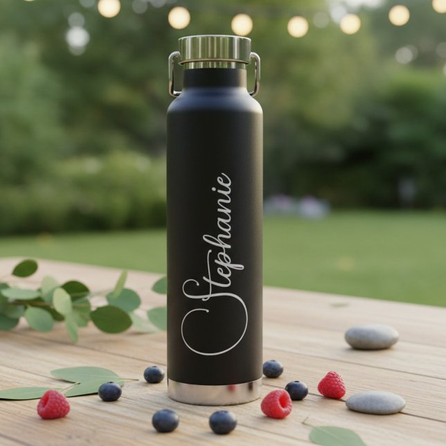 Botella De Agua Nombre personalizado con letra script  (Subido por el creador)
