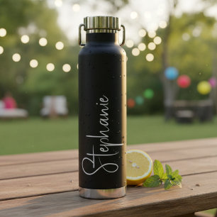Botella De Agua Nombre personalizado con letra script 