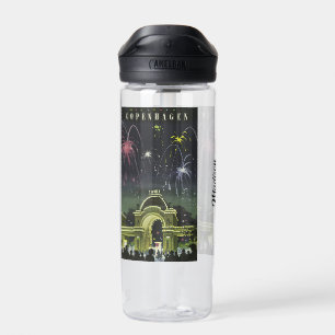 Botella De Agua Nombre personalizado Copenhague Viaje Vintage
