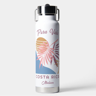 Botella De Agua Nombre personalizado Costa Rica Motto Pura Vida