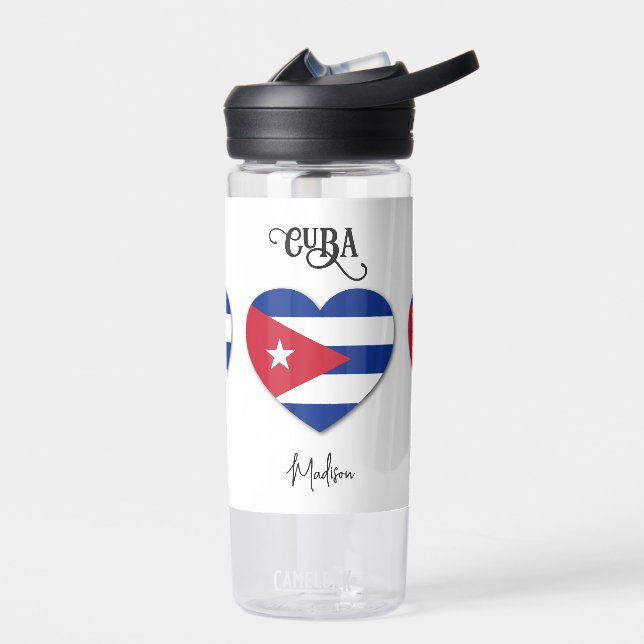 Botella De Agua Nombre personalizado Cuba Amor (Izquierdo)