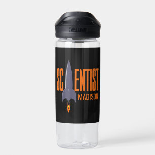 Botella De Agua Nombre personalizado de científico de cohetes
