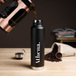 Botella De Agua Nombre personalizado de diseño de Guay Signature<br><div class="desc">¡Quita tu sed con nuestra botella de agua Guay Signature! ⚫ diseño moderno en blanco y negro,  personalizado con tu propio texto. ¡Sip en estilo! 💧 #CoolSignature #CustomName</div>
