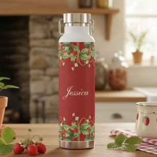 Botella De Agua Nombre personalizado de fresa de corte