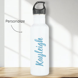 Botella De Agua Nombre personalizado de guión azul