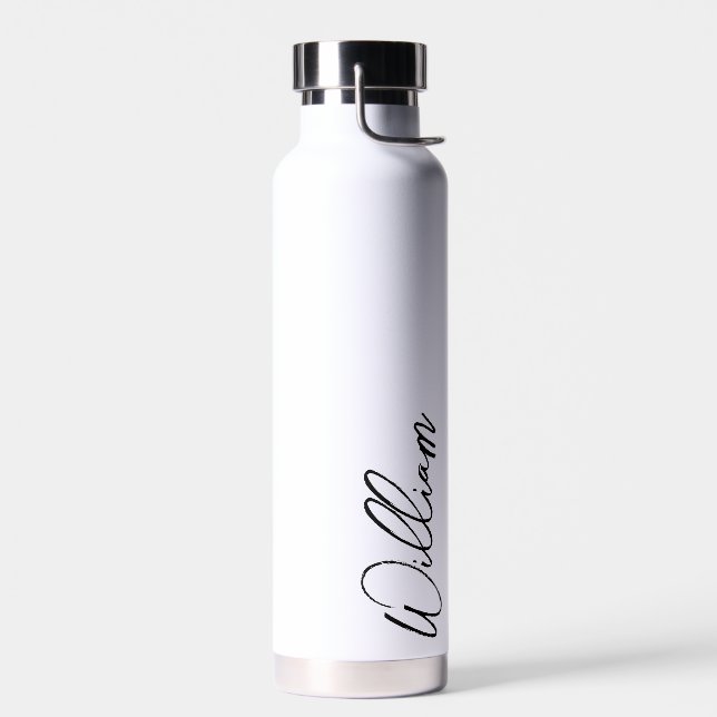 Botella De Agua Nombre personalizado de guión moderno (Izquierdo)