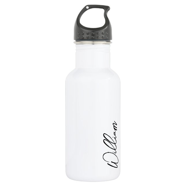 Botella De Agua Nombre personalizado de guión moderno (Anverso)