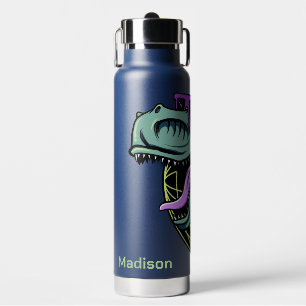Botella De Agua Nombre personalizado de Hipster T-Rex