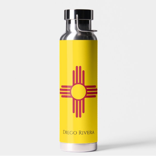 Botella De Agua Nombre personalizado de la bandera de Nuevo México (Izquierdo)