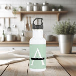 Botella De Agua Nombre personalizado de la Casa de la Moneda de Pa<br><div class="desc">Nombre personalizado de la Casa de la Moneda de Pastel minimalista</div>