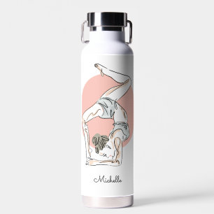 Botella De Agua Nombre personalizado de la mujer de yoga