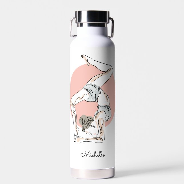 Botella De Agua Nombre personalizado de la mujer de yoga (Delantero)