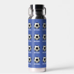 Botella De Agua Nombre personalizado de la pelota de fútbol del ni<br><div class="desc">Botella de agua de nombre personalizado de la bola de fútbol infantil</div>