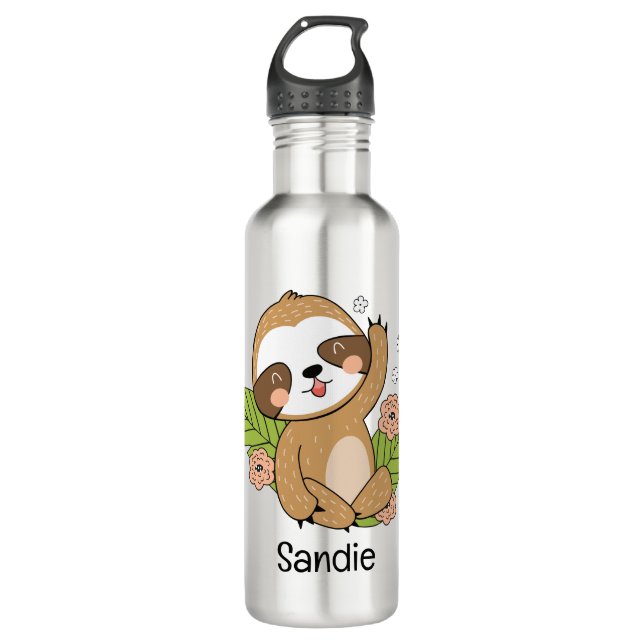 Botella De Agua Nombre personalizado de la ranura para bebé (Anverso)