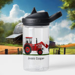 Botella De Agua Nombre personalizado de las máquinas de refacción<br><div class="desc">Tractor Backhoe Farm Machines Personalizan Nombre Botella de Agua</div>