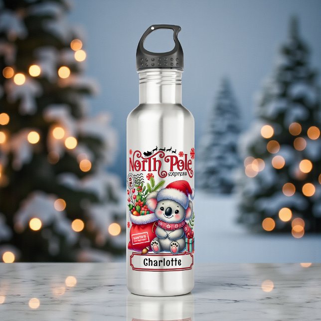 Botella De Agua Nombre personalizado de las navidades de Koala (Subido por el creador)