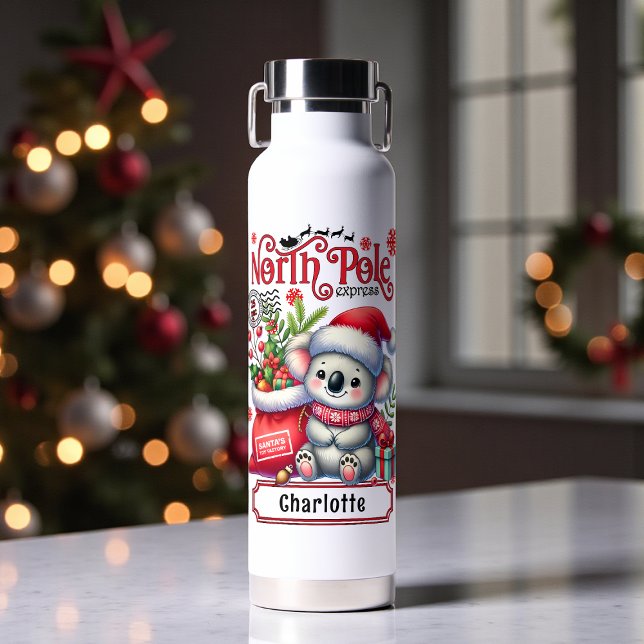 Botella De Agua Nombre personalizado de las navidades de Koala (Subido por el creador)