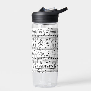 Botella De Agua Nombre personalizado de las notas musicales