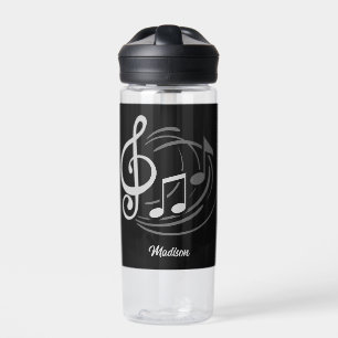 Botella De Agua Nombre personalizado de las notas musicales
