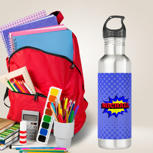 Botella De Agua Nombre personalizado de libro de historietas para 