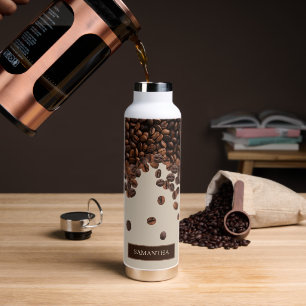 Botella De Agua Nombre personalizado de los granos de café
