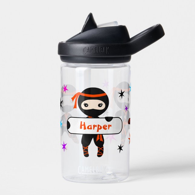 Botella De Agua Nombre personalizado de los niños de Ninja persona (Subido por el creador)