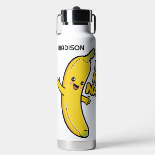 Botella De Agua Nombre personalizado de los plátanos de cuta