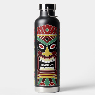 Botella De Agua Nombre personalizado de los totales tiki de Guay