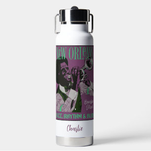 Botella De Agua Nombre personalizado de New Orleans Music