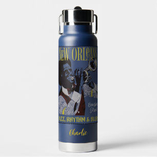 Botella De Agua Nombre personalizado de New Orleans Music