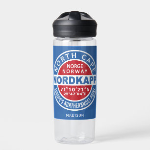 Botella De Agua Nombre personalizado de Noruega de NORDKAPP