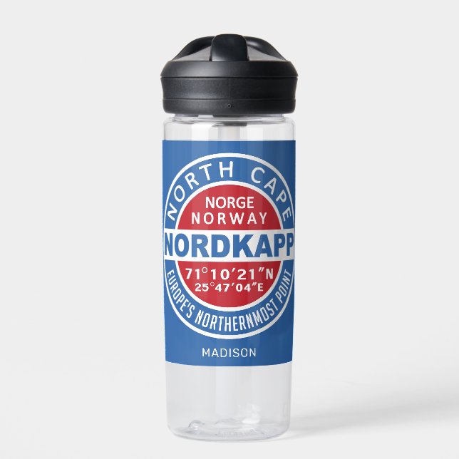 Botella De Agua Nombre personalizado de Noruega de NORDKAPP (Delante)